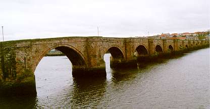 The old road bridge across the River Tweed