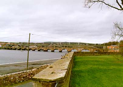 View of the bridges witht he London Glasgow train in the background
