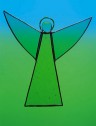 Green Coloured Glass Angel