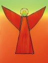 Orange Coloured Glass Angel