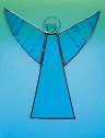 Turquoise Coloured Glass Angel