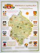 Warwickshire Calligraphic map (framed)